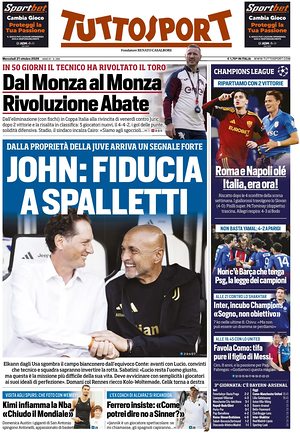 Prima pagina Tuttosport di oggi - Quotidiano sport