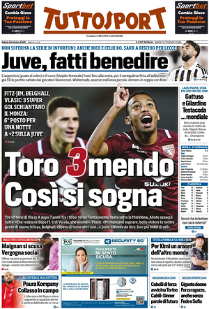Prima pagina Tuttosport di oggi - Quotidiano sport