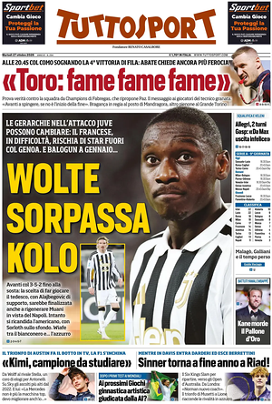 Prima pagina Tuttosport di oggi - Quotidiano sport