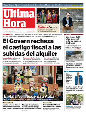 Prima pagina Ultima Hora di oggi - Quotidiano regionale