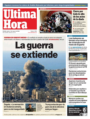 Prima pagina Ultima Hora di oggi - Quotidiano regionale