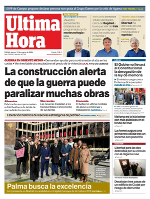 Prima pagina Ultima Hora di oggi - Quotidiano regionale