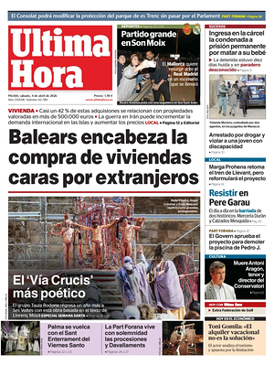 Prima pagina Ultima Hora di oggi - Quotidiano regionale