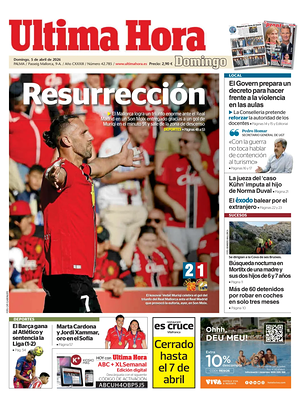 Prima pagina Ultima Hora di oggi - Quotidiano regionale