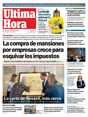 Prima pagina Ultima Hora di oggi - Quotidiano regionale