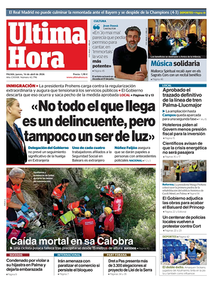 Prima pagina Ultima Hora di oggi - Quotidiano regionale