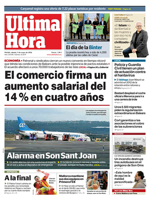 Prima pagina Ultima Hora di oggi - Quotidiano regionale