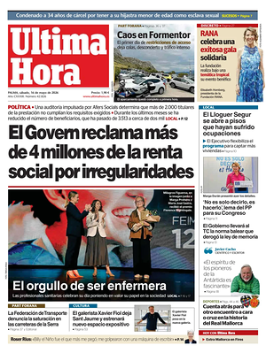 Prima pagina Ultima Hora di oggi - Quotidiano regionale