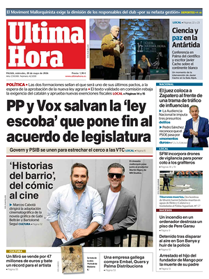 Prima pagina Ultima Hora di oggi - Quotidiano regionale
