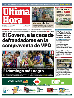 Prima pagina Ultima Hora di oggi - Quotidiano regionale