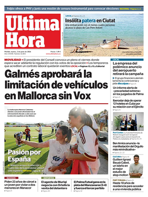 Prima pagina Ultima Hora di oggi - Quotidiano regionale