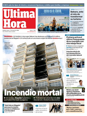 Prima pagina Ultima Hora di oggi - Quotidiano regionale