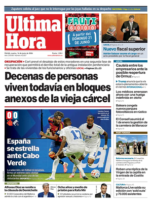 Prima pagina Ultima Hora di oggi - Quotidiano regionale