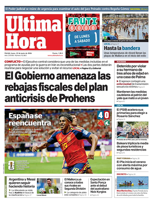 Prima pagina Ultima Hora di oggi - Quotidiano regionale