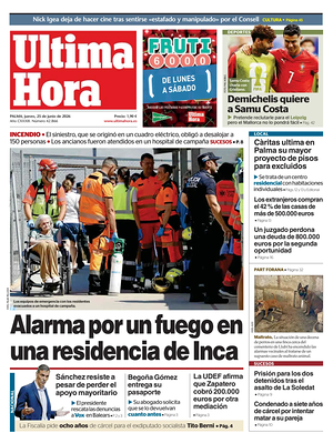 Prima pagina Ultima Hora di oggi - Quotidiano regionale