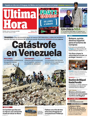 Prima pagina Ultima Hora di oggi - Quotidiano regionale