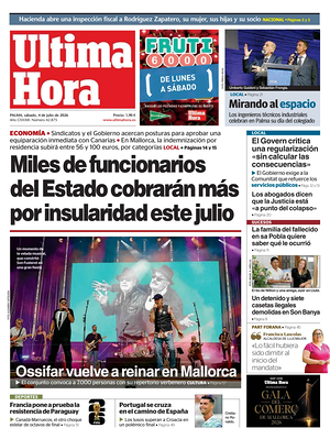 Prima pagina Ultima Hora di oggi - Quotidiano regionale