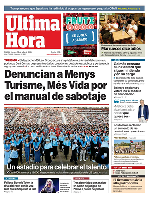 Prima pagina Ultima Hora di oggi - Quotidiano regionale