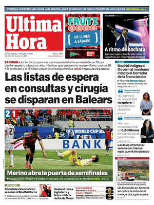 Prima pagina Ultima Hora di oggi - Quotidiano regionale