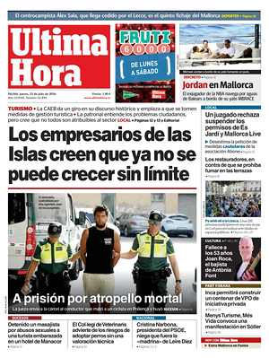 Prima pagina Ultima Hora di oggi - Quotidiano regionale