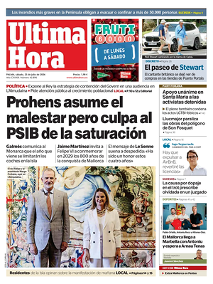 Prima pagina Ultima Hora di oggi - Quotidiano regionale