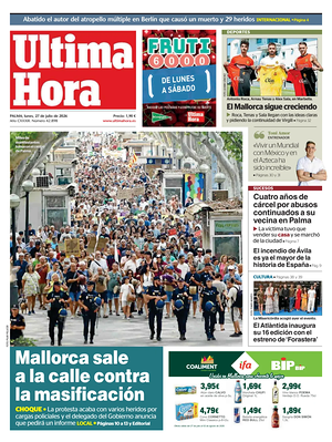 Prima pagina Ultima Hora di oggi - Quotidiano regionale