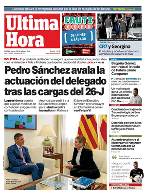 Prima pagina Ultima Hora di oggi - Quotidiano regionale
