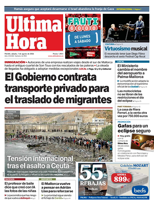 Prima pagina Ultima Hora di oggi - Quotidiano regionale