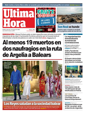 Prima pagina Ultima Hora di oggi - Quotidiano regionale