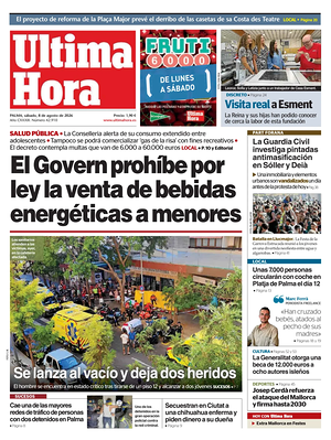 Prima pagina Ultima Hora di oggi - Quotidiano regionale