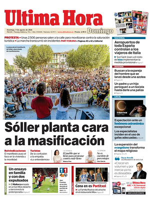 Prima pagina Ultima Hora di oggi - Quotidiano regionale