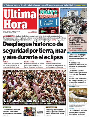 Prima pagina Ultima Hora di oggi - Quotidiano regionale
