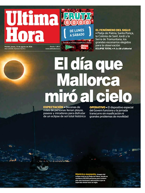 Prima pagina Ultima Hora di oggi - Quotidiano regionale