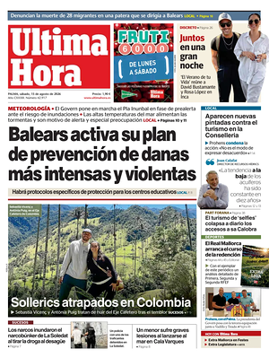 Prima pagina Ultima Hora di oggi - Quotidiano regionale