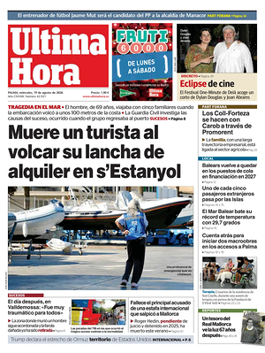 Prima pagina Ultima Hora di oggi - Quotidiano regionale