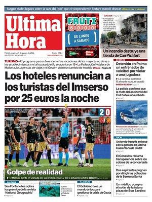 Prima pagina Ultima Hora di oggi - Quotidiano regionale