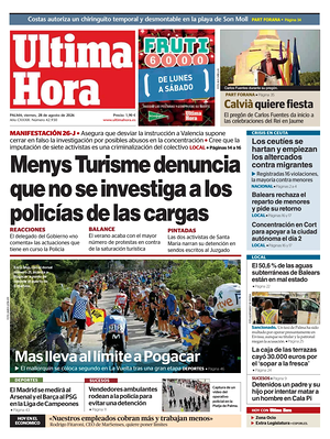 Prima pagina Ultima Hora di oggi - Quotidiano regionale