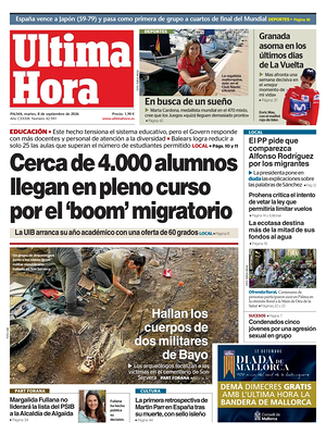 Prima pagina Ultima Hora di oggi - Quotidiano regionale