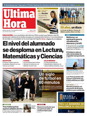 Prima pagina Ultima Hora di oggi - Quotidiano regionale