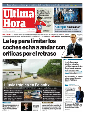 Prima pagina Ultima Hora di oggi - Quotidiano regionale