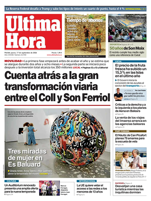 Prima pagina Ultima Hora di oggi - Quotidiano regionale