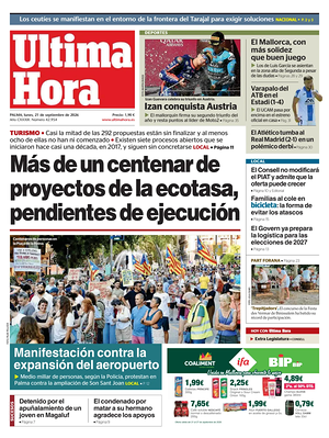Prima pagina Ultima Hora di oggi - Quotidiano regionale