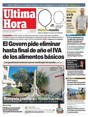 Prima pagina Ultima Hora di oggi - Quotidiano regionale