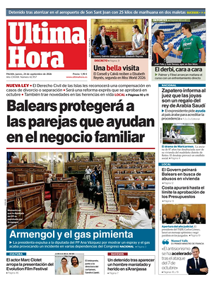 Prima pagina Ultima Hora di oggi - Quotidiano regionale