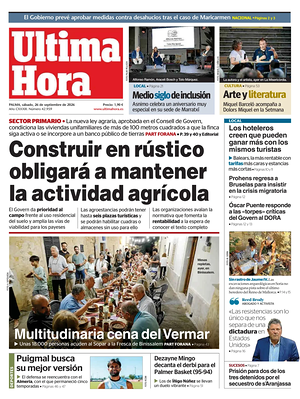 Prima pagina Ultima Hora di oggi - Quotidiano regionale