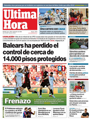 Prima pagina Ultima Hora di oggi - Quotidiano regionale