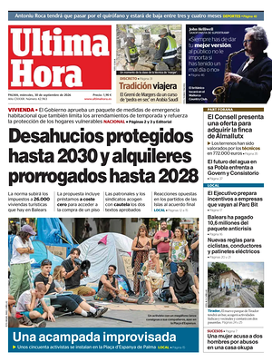 Prima pagina Ultima Hora di oggi - Quotidiano regionale