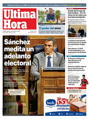 Prima pagina Ultima Hora di oggi - Quotidiano regionale