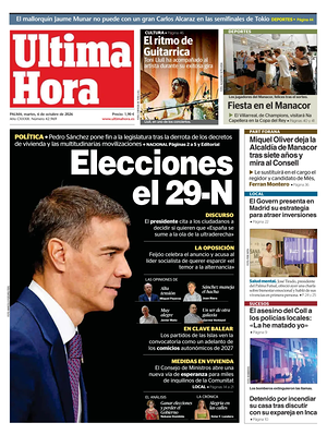 Prima pagina Ultima Hora di oggi - Quotidiano regionale