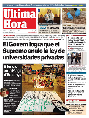 Prima pagina Ultima Hora di oggi - Quotidiano regionale